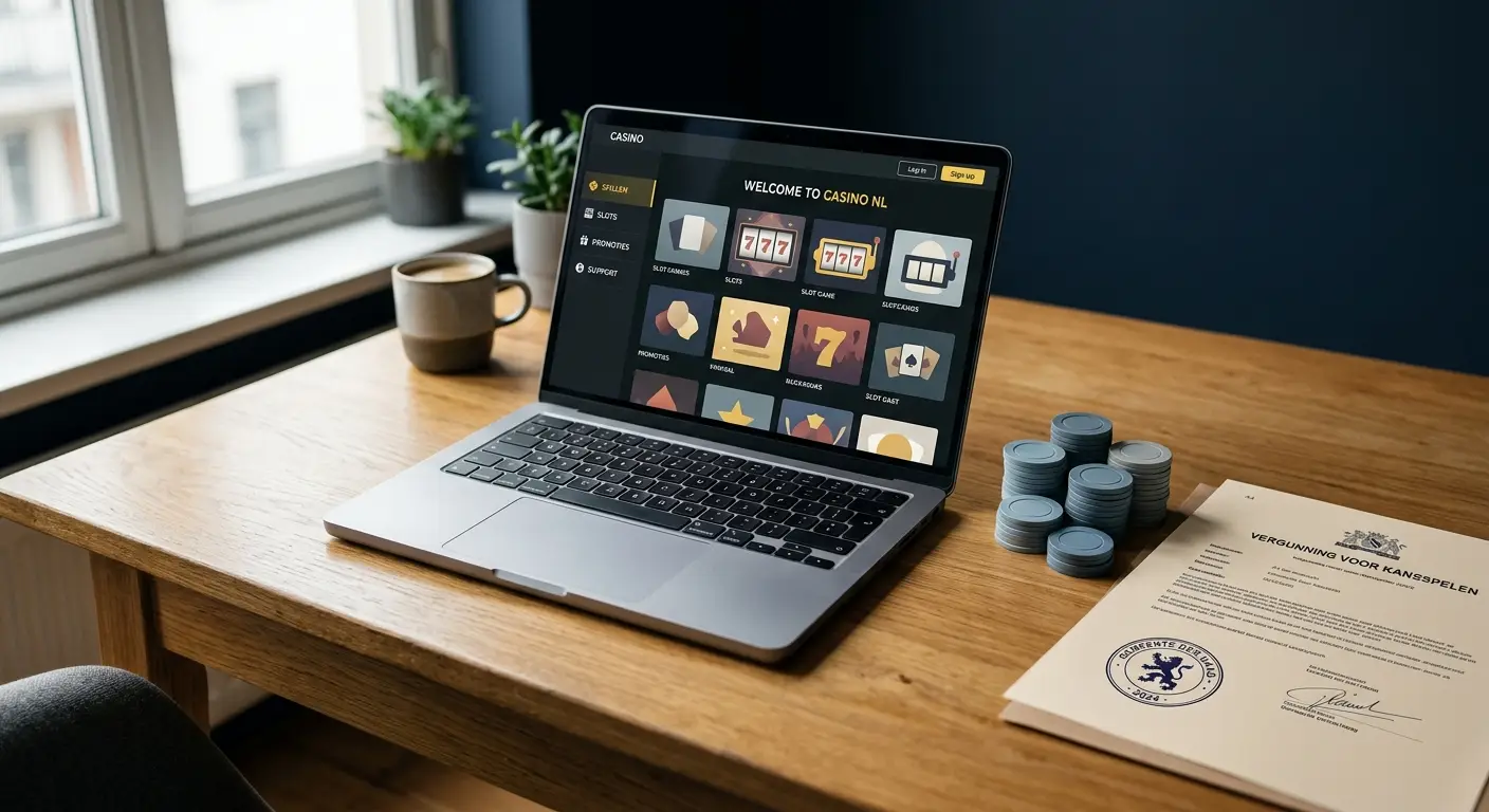 Beste online casino zonder Cruks Nederland 2026 overzicht op laptop met gokchips